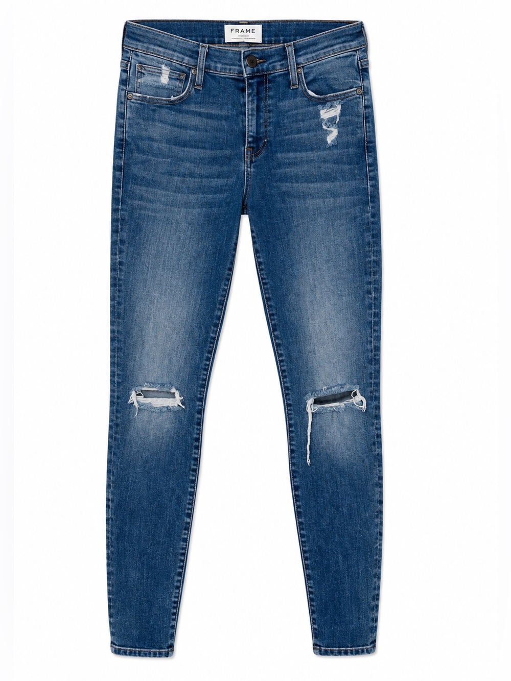FRAME denim Le High Skinny Distressed Jeans 26